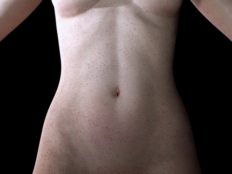Arij - Realistic Red Head Woman Freckles Model 3D