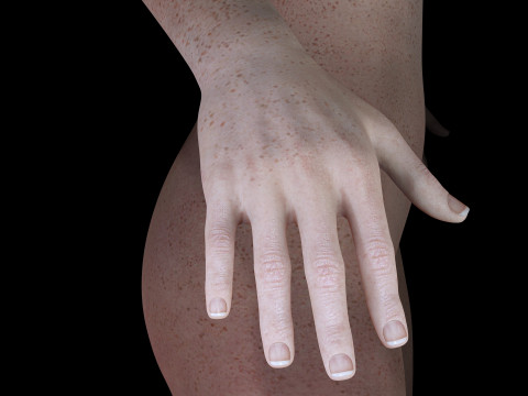 Arij - Realistic Red Head Woman Freckles Model 3D