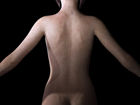 Arij - Realistic Red Head Woman Freckles Model 3D