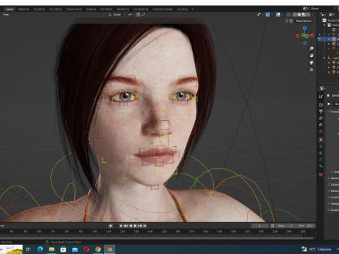 Arij - Realistic Red Head Woman Freckles Model 3D