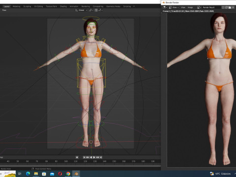 Arij - Realistic Red Head Woman Freckles Model 3D