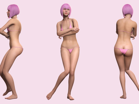 Nara - Realistic Kpop Girl Famous Singer Modelo 3D