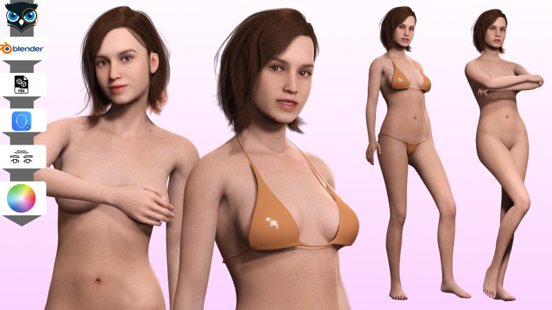 Sabrina -Realistic Woman Hd 4K 3D Model .c4d .max .obj .3ds .fbx .stl .blend