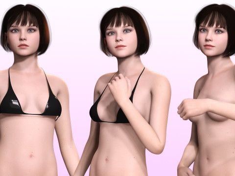 Jia - Realistic Cute Asian Girl 3D 모델
