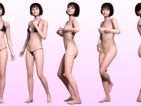 Jia - Realistic Cute Asian Girl 3D 모델
