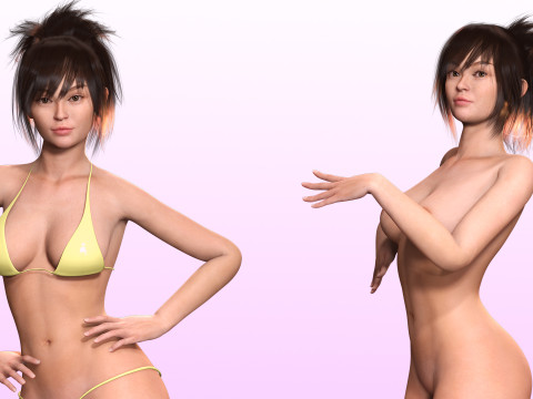 Jia - Realistic Cute Asian Girl 3D 모델