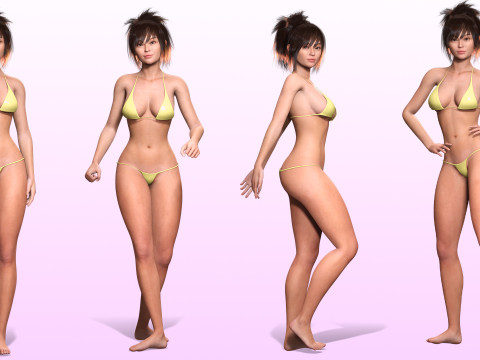 Jia - Realistic Cute Asian Girl 3D 모델