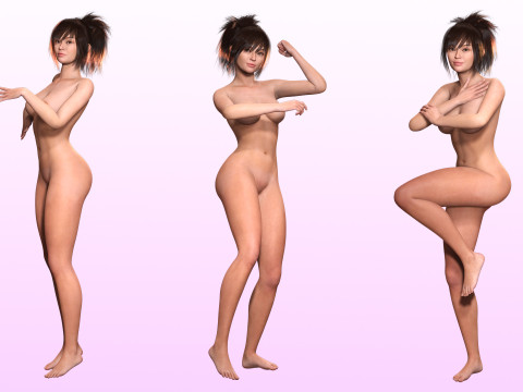 Jia - Realistic Cute Asian Girl 3D 모델