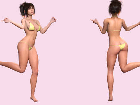 Jia - Realistic Cute Asian Girl 3D 모델