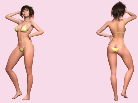 Jia - Realistic Cute Asian Girl 3D 모델