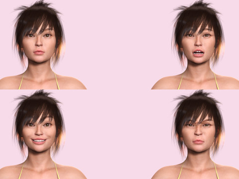 Jia - Realistic Cute Asian Girl 3D 모델