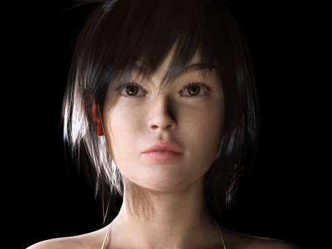 Jia - Realistic Cute Asian Girl 3D 모델