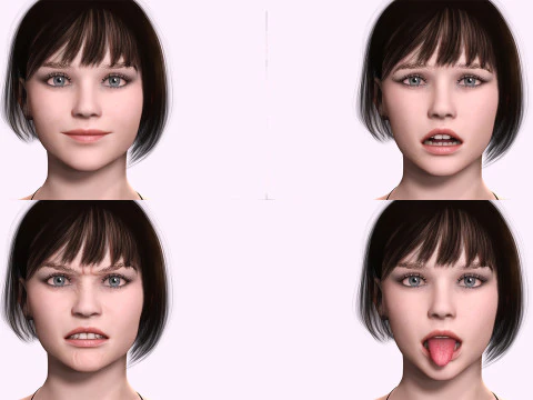 Amel Realistic Beautiful Girl Baseshape 3D Model