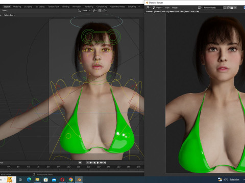 Ella Realistic Woman Ready 3Dモデル