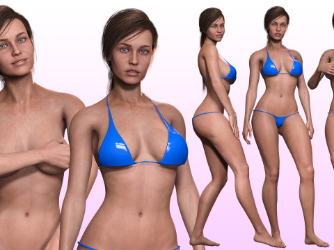 Clara - Realistic Woman Mother Base Shape Modèle 3D