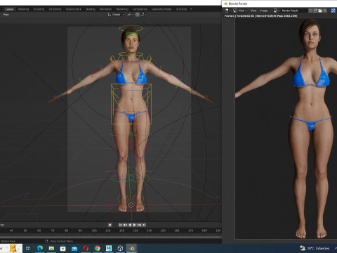 Clara - Realistic Woman Mother Base Shape Modelo 3D