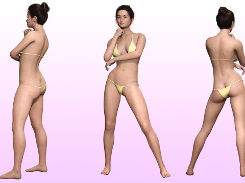Chloe -Realistic Asian Cute Woman 3D Model