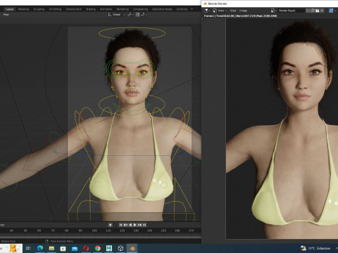 Chloe -Realistic Asian Cute Woman 3D Model
