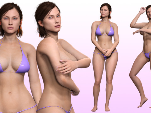 Stella - Realistic Mid Age Woman Advance Rig 3D Model
