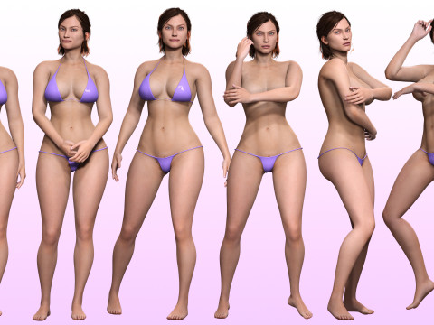 Stella - Realistic Mid Age Woman Advance Rig 3D Model