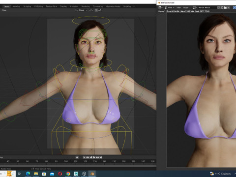 Stella - Realistic Mid Age Woman Advance Rig 3D Model