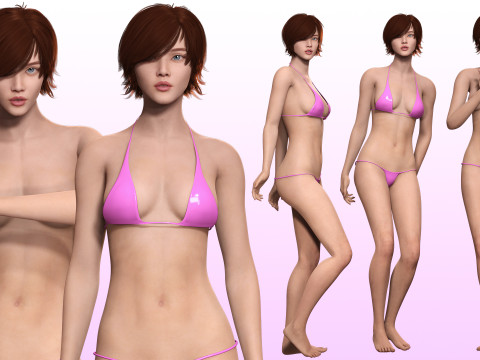 Suzi - Realistic Woman Scanned Texture 3D मॉडल