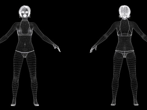 Suzi - Realistic Woman Scanned Texture 3D Model