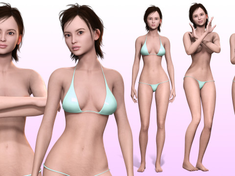 Lauren Realistic Girl in bikini Advance Shader 3Dモデル