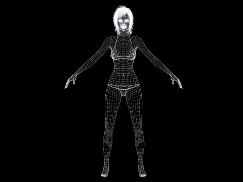 Lauren Realistic Girl in bikini Advance Shader Modello 3D