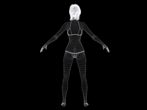 Lauren Realistic Girl in bikini Advance Shader Modello 3D