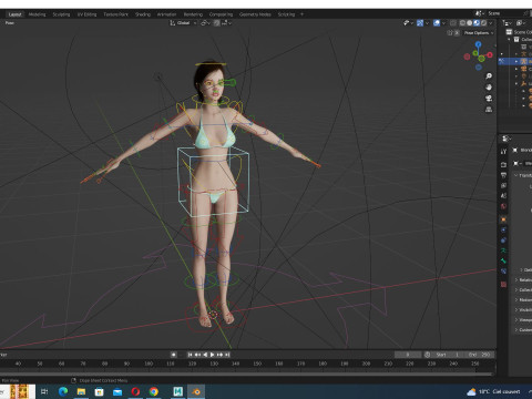 Lauren Realistic Girl in bikini Advance Shader Modello 3D