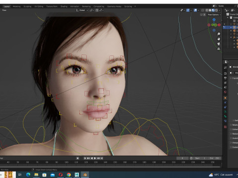 Lauren Realistic Girl in bikini Advance Shader Modello 3D