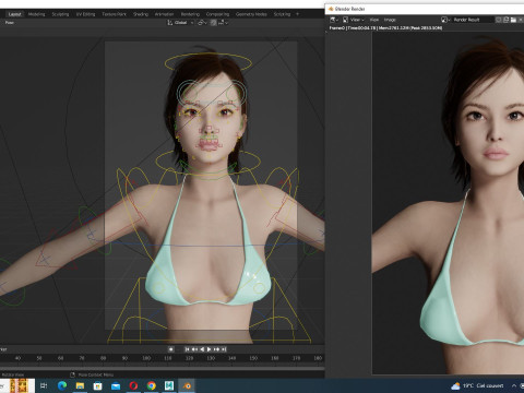 Lauren Realistic Girl in bikini Advance Shader Modello 3D