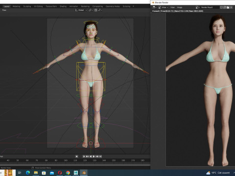 Lauren Realistic Girl in bikini Advance Shader Modello 3D