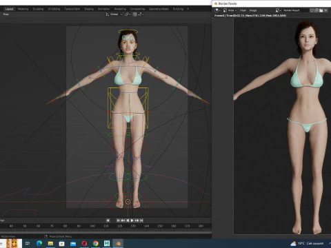 Lauren Realistic Girl in bikini Advance Shader 3D Model