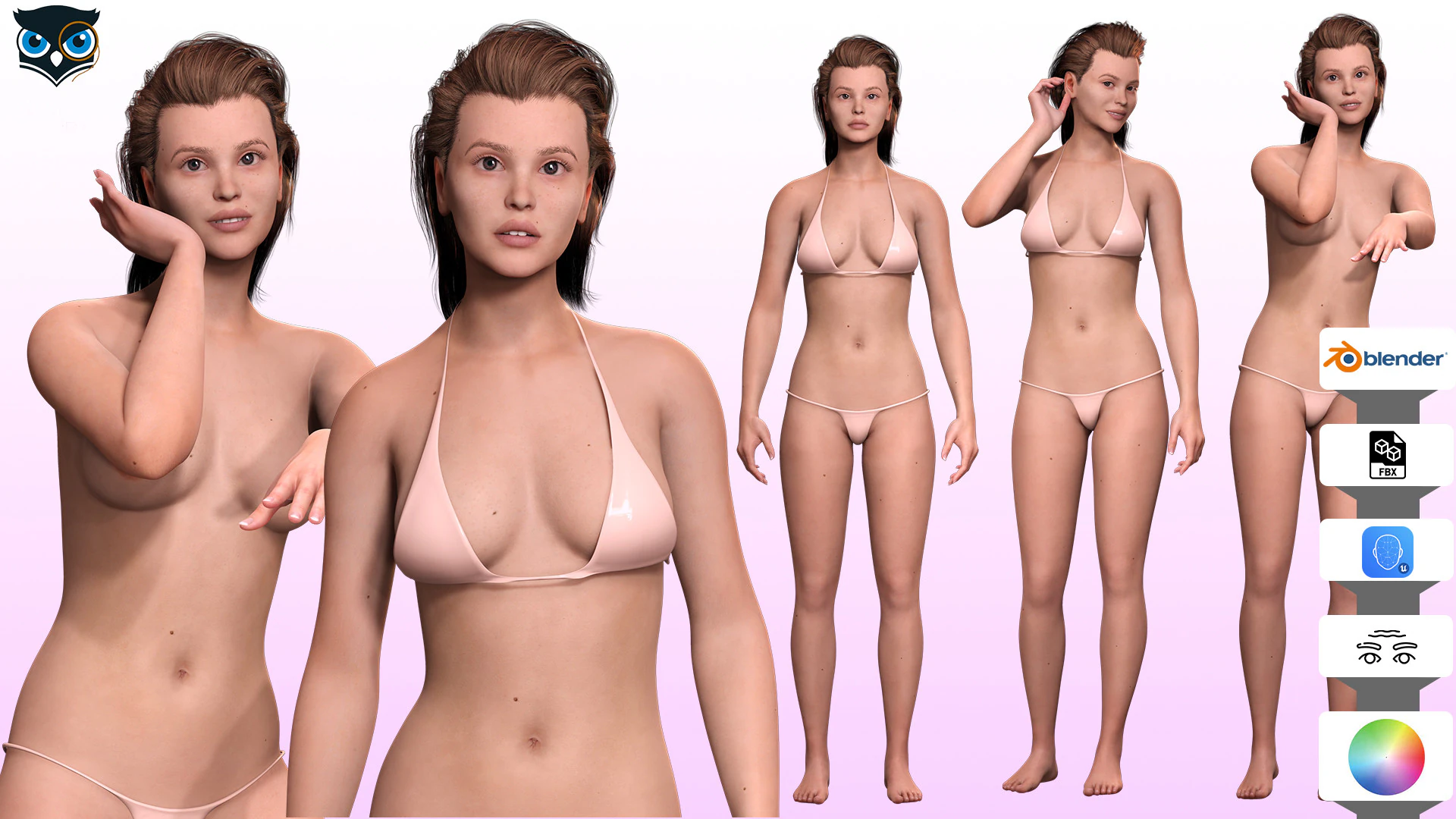 Jumana - Realistic woman Clean Polygonal Modeling 3D Model .c4d .max .obj .3ds .fbx .stl .blend