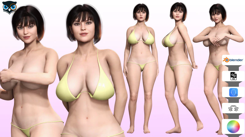 रोज़ाली - यथार्थवादी सुडौल महिलाएँ 3D मॉडल .c4d .max .obj .3ds .fbx .stl .blend 