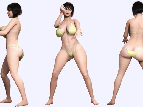 Rosalie - Realistic Curvy Women Modello 3D