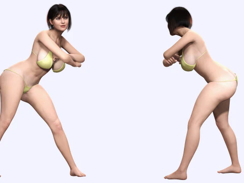 रोज़ाली - यथार्थवादी सुडौल महिलाएँ 3D मॉडल