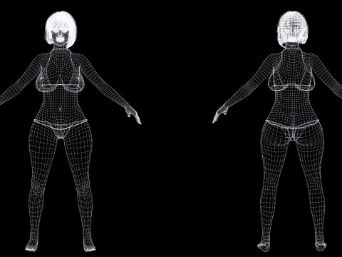 रोज़ाली - यथार्थवादी सुडौल महिलाएँ 3D मॉडल