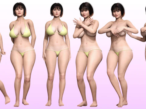 रोज़ाली - यथार्थवादी सुडौल महिलाएँ 3D मॉडल