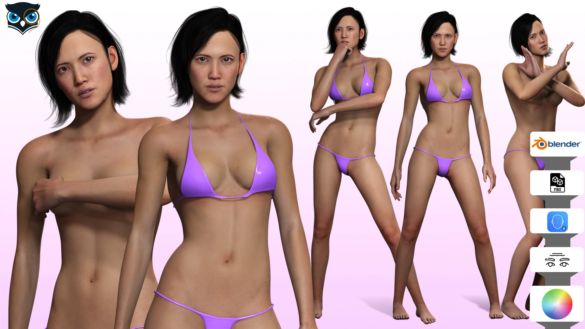 Ji eun - Realistic Asian Woman Photo realistic Model 3D Model .c4d .max .obj .3ds .fbx .stl .blend 