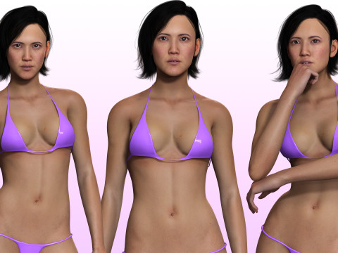 Ji eun - Realistic Asian Woman Photo realistic Model Modelo 3D