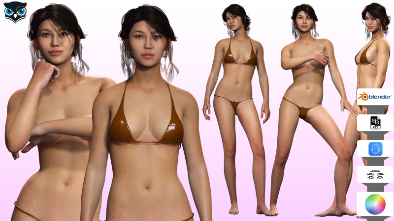Alejandra - Realistic Mexican Woman Advance Rig 3Dモデル .c4d .max .obj .3ds .fbx .stl .blend
