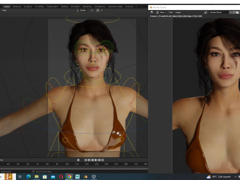 Alejandra - Realistic Mexican Woman Advance Rig Modello 3D
