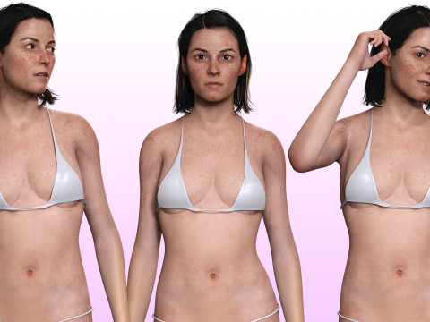 Margaret - Realistic Woman Middle Age HD Texture 3D-Modell