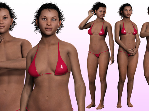 Nagozi - Realistic African Strong Woman 3Dモデル