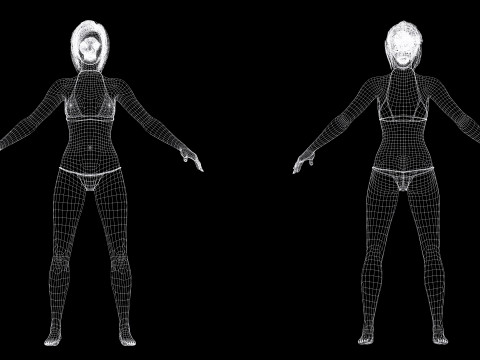 Juana - Hyper Realistic Asian woman Low-poly 3D 모델