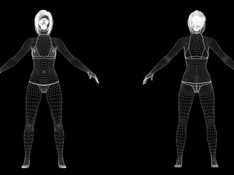 Juana - Hyper Realistic Asian woman Low-poly 3D Model