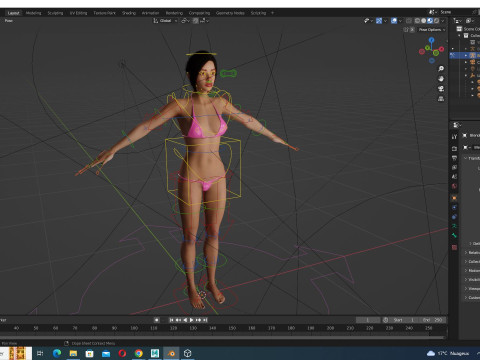 Juana - Hyper Realistic Asian woman Low-poly 3D 모델